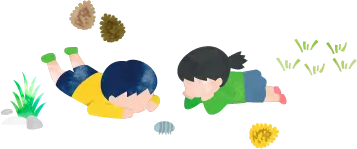寝そべる子どものイラスト
